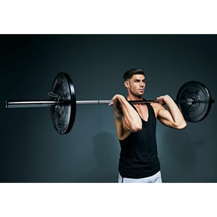 Гумові олімпійські диски GORILLA SPORTS, 5–25 кг, 50 мм, чорні, нековзні, для штанги