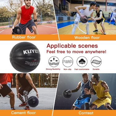 Баскетбольний м'яч KUYOTQ 1.3 кг, Verbundstoff, для тренувань та гри на вулиці, розмір 7, покращує контроль м'яча, дриблінг, передачі та підбирання