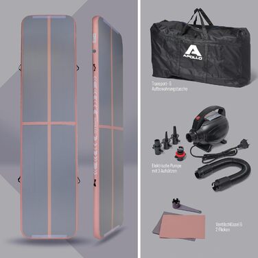Надувний гімнастичний мат Apollo Air Mat Pro 3м/4м – доріжка для акробатики та фітнесу, для дорослих і дітей, для дому й вулиці