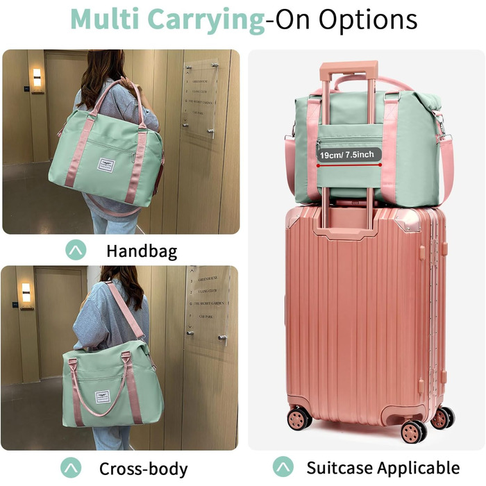 Спортивна сумка Daen: водонепроникна дорожня сумка-мішок для фітнесу та подорожей (синій, зелено-рожевий, M)