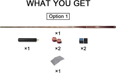 Аонетигер - Біліардний кий для снукеру 3/4 з'єднання, ручної роботи, з шафтом з ясену, 3 частини, 57'' (145 см), 18oz, наконечник 10mm, з аксесуарами, кейс/сумка в комплекті