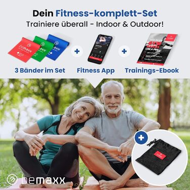 Набір фітнес-гумок 3 шт. - 2 м, гумки з опором + eBook | Гумки для фітнесу, йоги, силових тренувань