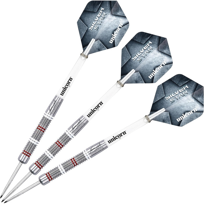 Дротики для дартсу Unicorn Steel Tip, Джеймс Вейд Silver Star, 80% вольфраму, 22г/24г