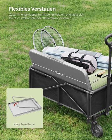 Складаний туристичний стіл Woltu для пікніка, відпочинку на природі та в саду, 70x50x60 см (алюміній + MDF)