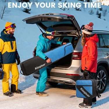 Сумка для сноуборда та черевиків Kioqiear з підкладкою, підходить для сноуборда до 165 см та черевиків розміру до 45, включає сумку для сноуборда та сумку для черевиків (Blau)