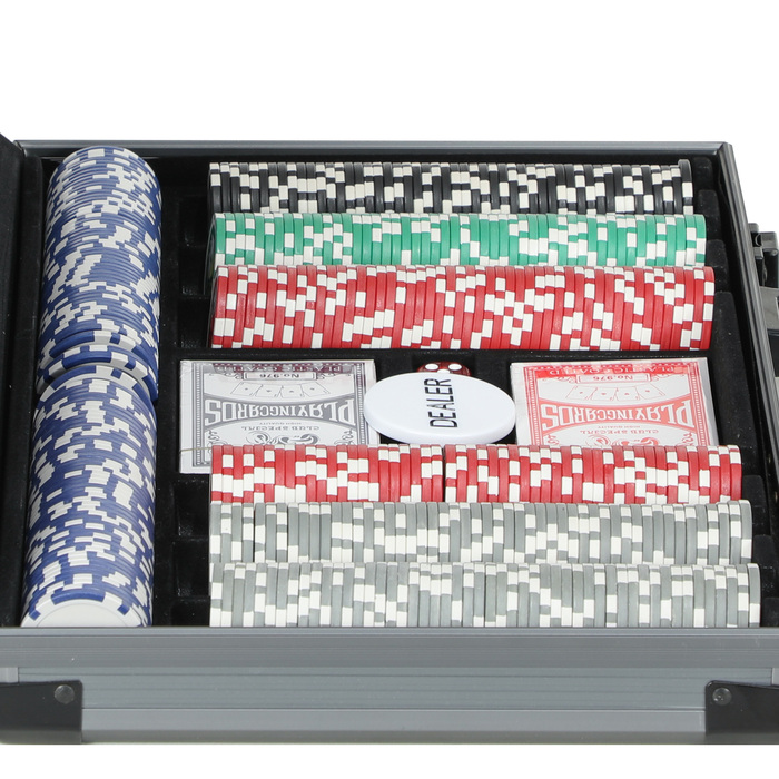 Набір для покеру SPORTNOW Poker Case, повний набір для покеру 400 фішок, 11,5 грам, 2 колоди карт, 5 кубиків, дилерський диск, ігровий килимок, алюмінієвий кейс | Аосом