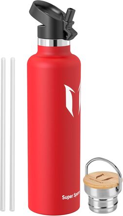 Пляшка для води Super Sparrow з нержавіючої сталі, термос, герметична, BPA Free, 350/500/620/750/1000 мл, для дітей, спорту, школи, з 2 кришками