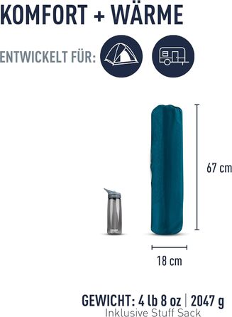Каремат Sea to Summit Comfort Light Self Inflating (Regular Wide) - туристичний, самонадувний, для походу, зелений, з Packsack та Pillow Lock, 2.5 сезони