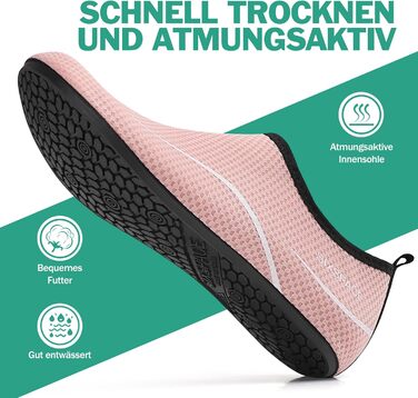 Шкарпетки для плавання та водних видів спорту, дихаючі, швидковисихаючі, унісекс, розмір 34-47, колір рожевий