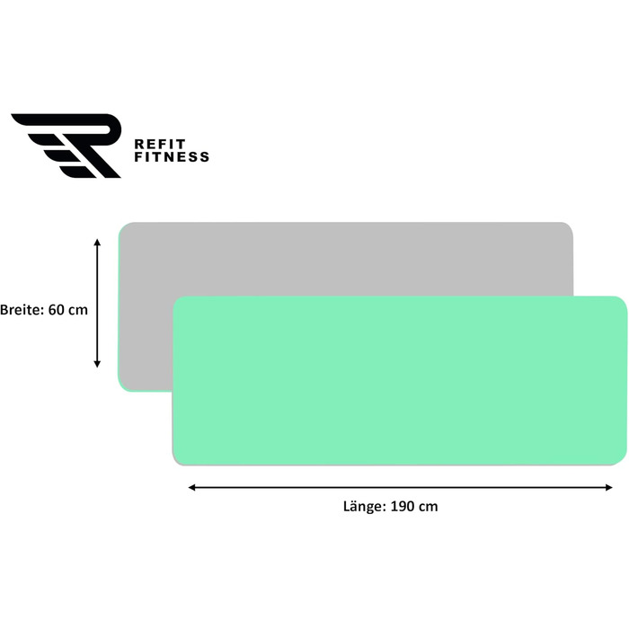 Йога мат Perfect-Fit 190 x 60 x 0,6 см [GeckoGrip & Sensi-Plus TPE] - Нековзна спортивна мат для йоги з ремінком | Безпечна та екологічна