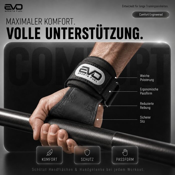 Лямки для тяги EVO SPORTS FUEL для силових тренувань та кросфіту, підтримувальні ремені для підняття ваги (чоловічі та жіночі)