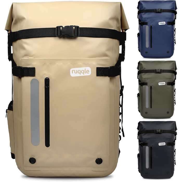 Водонепроникний рюкзак Ruqqle 30 л, багатофункціональний, RollTop, для пляжу, подорожей, риболовлі, мотоцикла, кемпінгу, каякінгу, кану