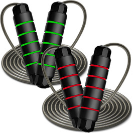 Стрибкове канат Enouke: 2 шт. (зелений + червоний) для кардіотренувань та витривалості