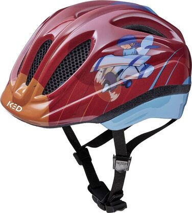 Дитячий велосипедний шолом KED Meggy II Originals Superhero з LED-підсвіткою, німецький, 220 г, QUICKSAFE, захист від комах, 49-53 см
