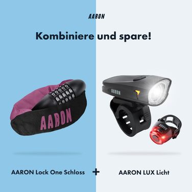 Ланцюговий замок для велосипеда AARON Lock One зі сталі, 5-значний кодовий замок високого рівня безпеки для електровелосипедів, гірських, шосейних та міських велосипедів