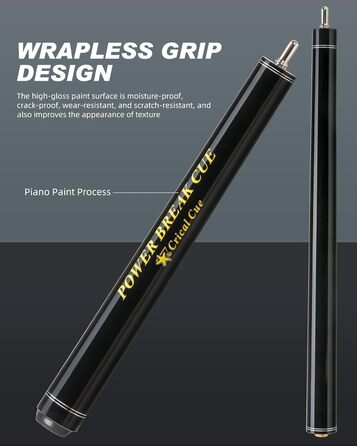 Професійна кий для більярду/пулу Crival Heavy Hitter Jump-Break-Queue, 3-х частин, 137.2 см, з клена, чорного кольору