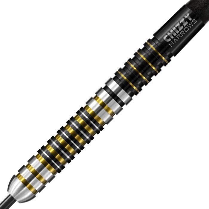Професійні дротики Harrows Dave 'Chizzy' Chisnall 90% вольфрам, сталевий наконечник, 22 г, Supergrip Carbon, 100 мкм Chizzy Flights