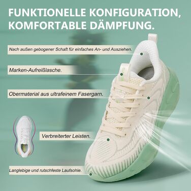 Hawkwell Cloud Zero Active – Дихаючі жіночі кросівки для туризму та тенісу, зелені (40 EU)