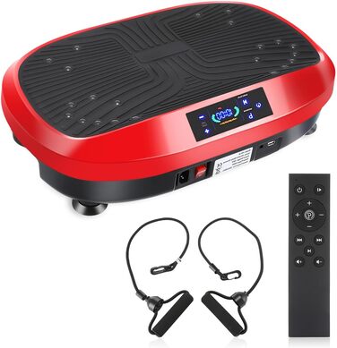 Вібраційна платформа 4D з Bluetooth, 120 рівнів інтенсивності, 6 програм тренувань, для дому, масаж, спортивне обладнання, чорно-червоний