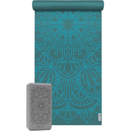 Йога-набір Yogistar Starter: килимок Lotus Mandala + блок, синій