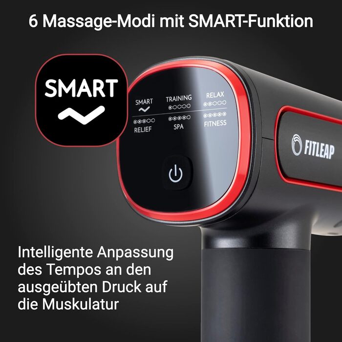 Масажний пістолет Fitleap Pro з 6 насадками та 6 режимами, 3200 об/хв, USB-C, для масажу м'язів шиї, спини, плечей і ніг
