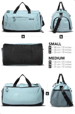 Спортивна та туристична сумка Fitgriff® для жінок та чоловіків з відділенням для взуття та мокрих речей - ідеальна для спорту, фітнесу та подорожей. Об'єм: 48 x 26 x 25 см (маленька)