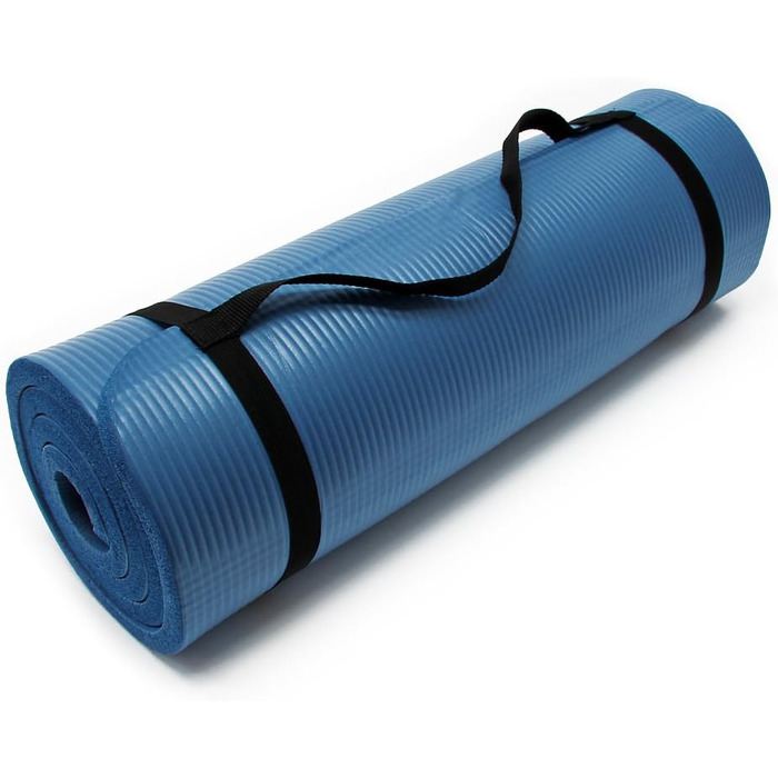 Килимок для йоги Wiltec, синій, 185x80x1,5 см, нековзний, товстий, для спорту та гімнастики