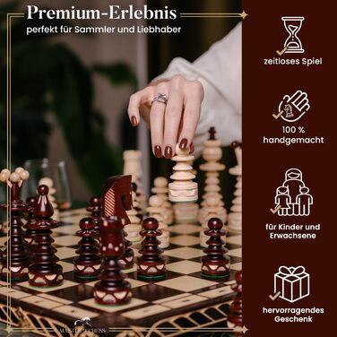 Шахи дерев'яні Master of Chess 'Gentleman' 60 см, великі, складані, ручна робота, для дорослих і дітей