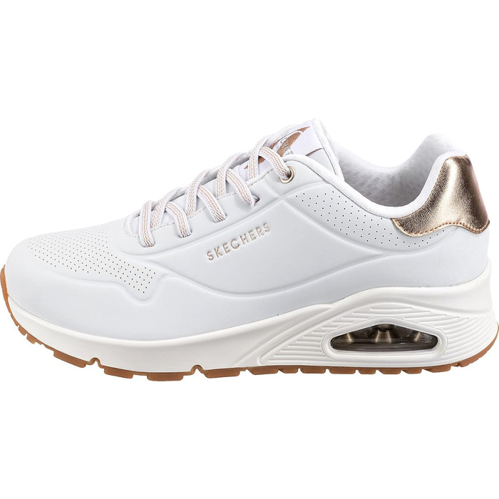 Кросівки жіночі Skechers UNO Shimmer Away White/Rose Gold 40 EU з Durabuck та Duraleather