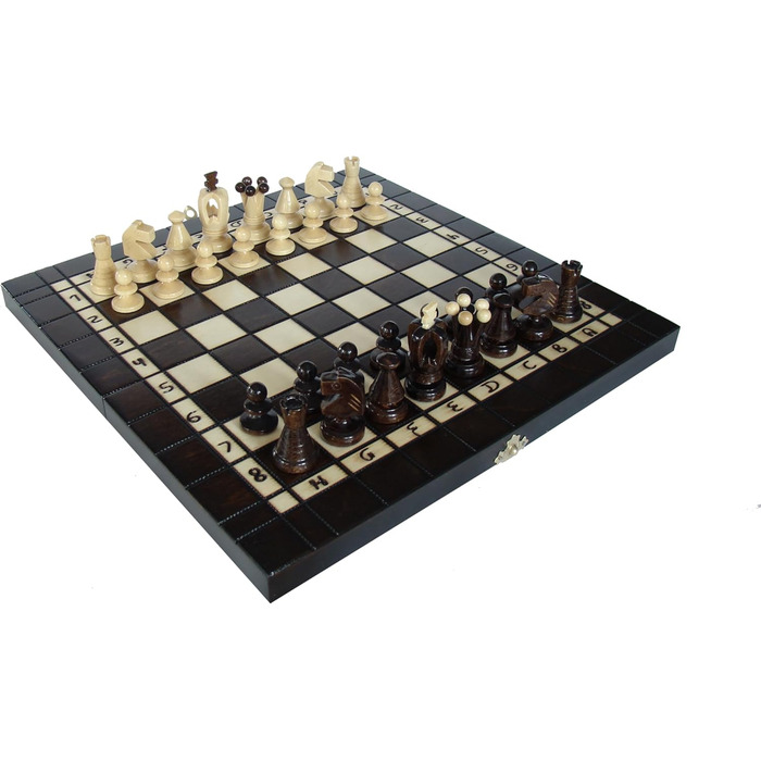 Набір шахів 3 в 1 Abio: шахи, шашки, нарди. Дерев'яне шахове поле 35,5x35,5 см. Якісний, складаний набір для дорослих.