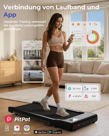Бігова доріжка Walking Pad з нахилом 6%, для дому та офісу, до 136 кг, з додатком, 6-12 км/год, чорна, 90 см