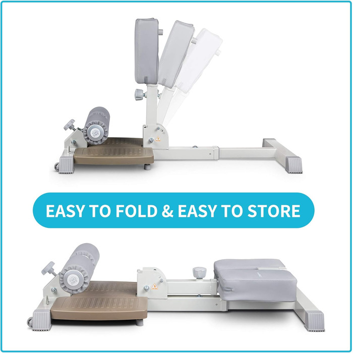 ЛеїкФітнес Сіді Скват Бенч - тренажер для пресу та ніг, багатофункціональний, для дому та фітнес-клубу, бежевий