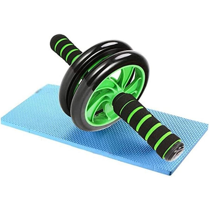 Колесо для пресу Ab Wheel - тренажер для фітнесу та зміцнення м'язів пресу, неслизькі ручки, для дому та спортзалу (зелений)