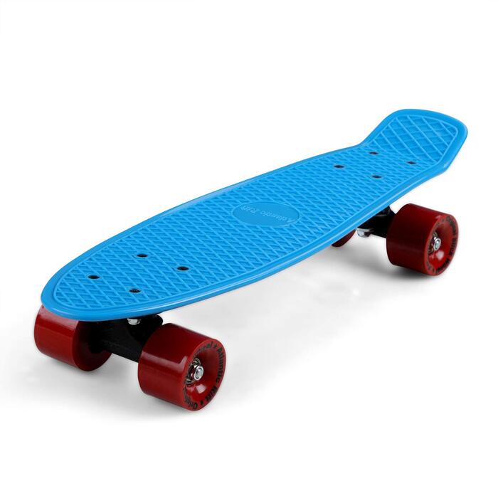 Скейтборд Monzana 22 дюйми ABEC 7 LED колеса Pennyboard Longboard Ретро Дизайн для Дорослих та Дітей до 100 кг Синій
