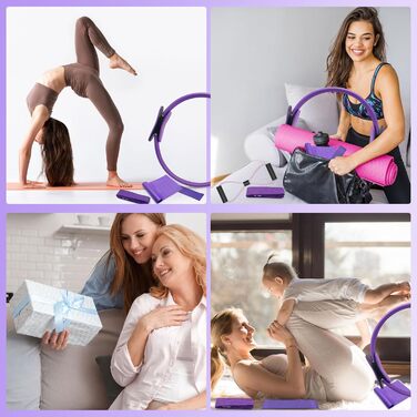 Кільце для пілатесу та йоги з подвійними ручками, фіолетове. Для тренування ніг, рук та стегон. Допомагає схуднути