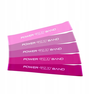 Набір з 5 фітнес-резинок mini power band 4FIZJO, рожеві