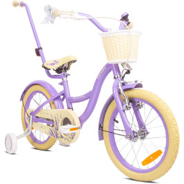 Дитячий велосипед Sun Baby Flower для дівчаток 2-6 років, знімна штанга, різні розміри коліс
