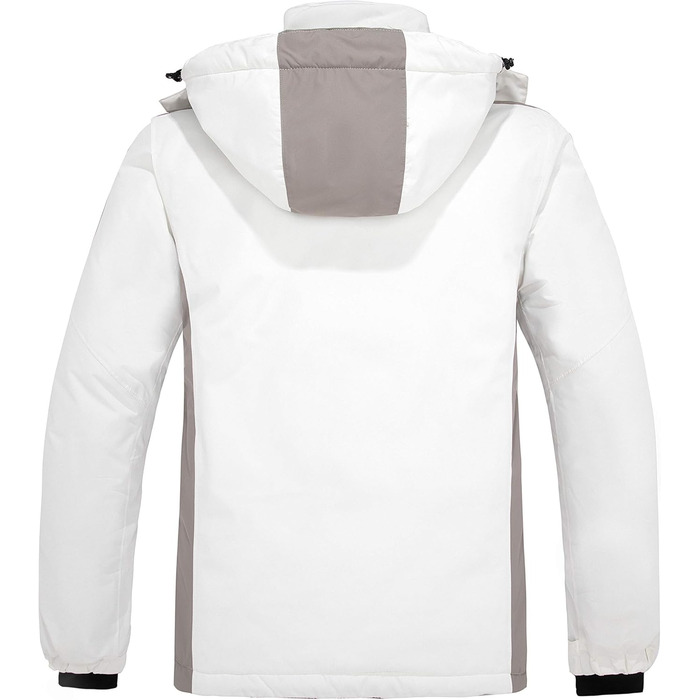 Водонепроникна лижна куртка Wantdo для чоловіків, спортивний мантель для активного відпочинку, тепла зимова куртка для гірських прогулянок, білий+червоний (M, білий+жовтий)