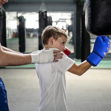 Дитячі боксерські рукавички для тренувань та спарингу, 6oz, блакитні