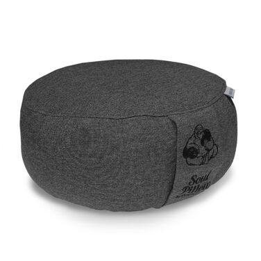Медитаційне подушка Soul Pillow: кругле сидіння для йоги та медитації, 30 см, з пшеничною начинкою, знімний чохол, сертифікат OEKO TEX 100 (антрацит)