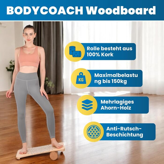 Балансборд набір Woodboard Starter з клену та корку для тренування координації і балансу
