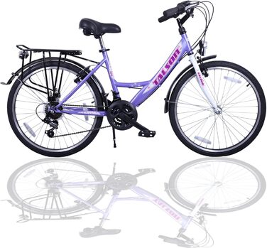 Велосипед Talson 24 дюйми, 21-швидкісна Shimano, з підсвіткою, лілово-білий