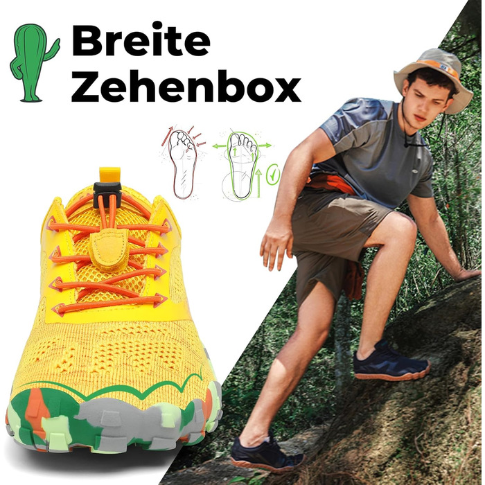 Сагуаро Unisex Barefoot взуття для трейлраннінгу, жовтий, розмір 38 EU (36-48)