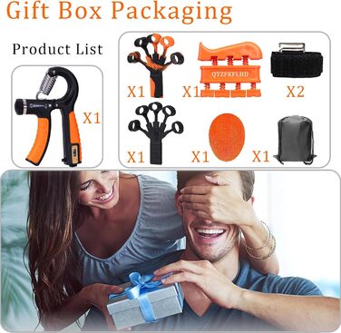 Набір для тренування сили кисті та передпліччя Griffkrafttrainer (5 шт., помаранчевий)