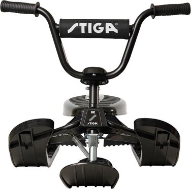 Санки STIGA Snowracer Curve SX з BMX-рулем, сталевою рамою, гальмом і тросом, керовані, для дітей від 7 років і дорослих, до 90 кг, чорні