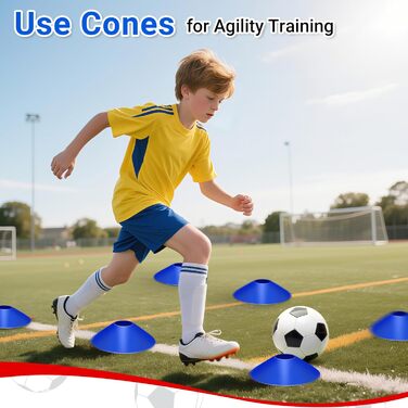 Ворота для футболу Dimples Excel Pop-Up – розкладні для дітей | Набір 1 або 2 шт. | Розміри 120x90 / 152x110 / 213x152 см | 3 кольори | З м'ячем, насосом, конусами та мішенню | Для саду та подарунка (2-120x90 блакитний+аксесуари)