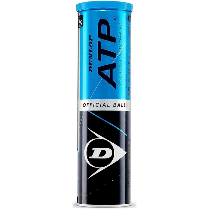 Офіційні тенісні м'ячі Dunlop ATP, набір 12 шт. (3x4), для турнірів, преміум-якість