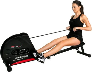 Гребний тренажер Christopeit Sport Cambridge II Black з килимком для підлоги
