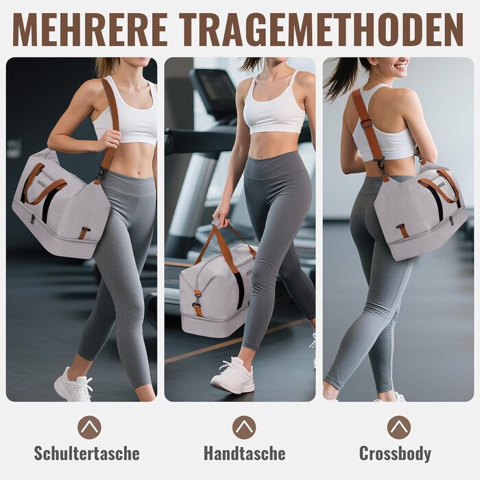 Спортивна сумка та дорожня сумка для жінок та чоловіків з відділенням для взуття та мокрою білизною, велика місткість, легка, водонепроникна сумка для плавання, подорожей, спорту, фітнесу