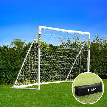Ворота для футболу FORZA 2,4 x 1,8 м - міцний uPVC, всепогодні, з цільовою сіткою (опціонально)